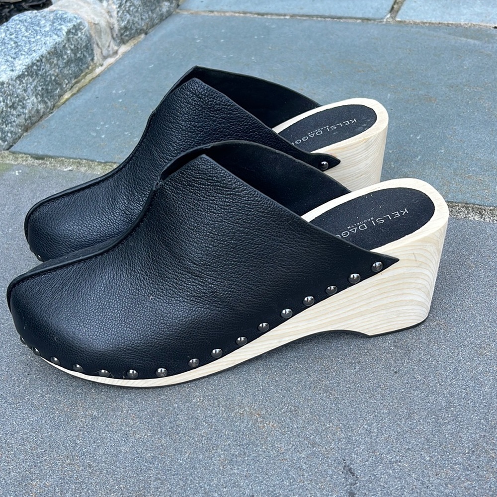 Anthropologie Kelsi Dagger Wooden Clogs Women's 9.5
